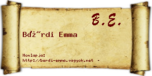 Bérdi Emma névjegykártya